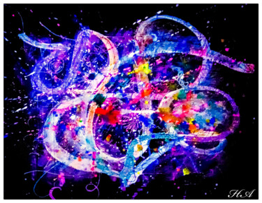 Peinture intitulée "Feu d'artifice" par Abir Hassouna, Œuvre d'art originale, Aquarelle
