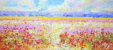 绘画 标题为“Flower field 10” 由Iryna Kastsova, 原创艺术品, 丙烯 安装在木质担架架上