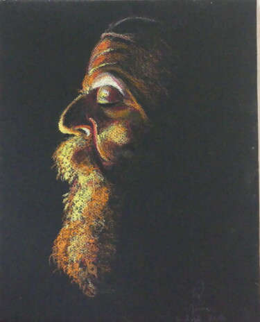 Dessin intitulée "Méditation" par Renée Tortet, Œuvre d'art originale, Pastel