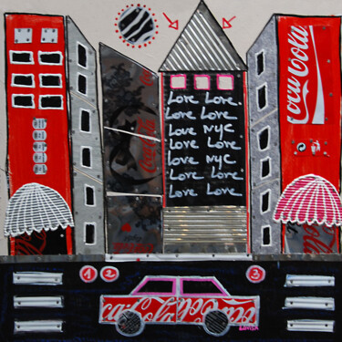 Painting titled "Love NYC" by Brigitte Lovisa, Original Artwork, Collages