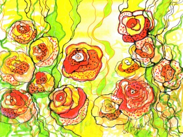 绘画 标题为“Favorite flowers” 由Elena Artgent, 原创艺术品, 水彩