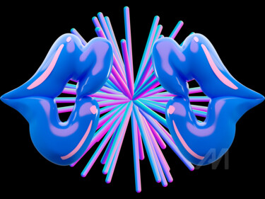 Digital Arts titled "Kisses of the avata…" by Gabriela Radiante, Original Artwork, 3D Modeling