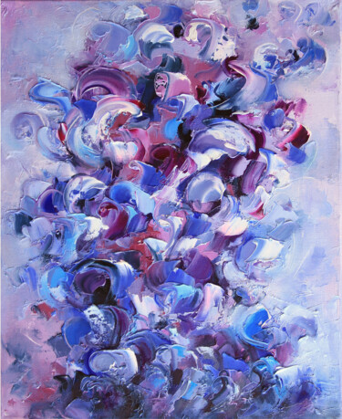 Abstract original painting Smell of Lilac. Summer lilac wind 绘画 标题为“Abstract original p…” 由Lyudmila Knyazeva, 原创艺术品, 油 安装在木质担架架上