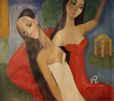 Peinture intitulée "Janel et Aloua. Soe…" par Lazzate Maral, Œuvre d'art originale, Huile