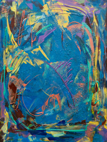 Pintura titulada "Deep into the Blue" por Caren Keyser, Obra de arte original, Acrílico