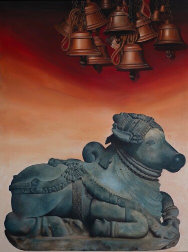 "Guardians of Shiva" başlıklı Tablo Roni Sarkar tarafından, Orijinal sanat, Akrilik