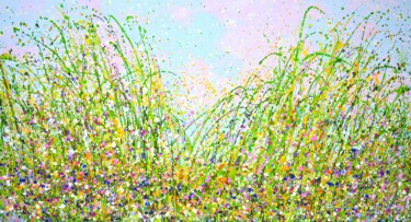 绘画 标题为“Summer. Flower fiel…” 由Iryna Kastsova, 原创艺术品, 丙烯 安装在木质担架架上