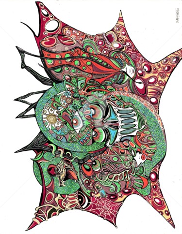 Peinture intitulée "Cocoon 01" par Charly Araña, Œuvre d'art originale, Acrylique