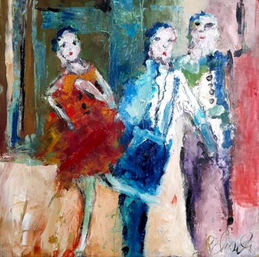 绘画 标题为“Les danseurs” 由Robert Charles, 原创艺术品, 油 安装在纸板上