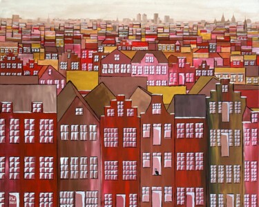 Painting titled "Bird’s eye view (re…" by René Wissink, Original Artwork, Acrylic