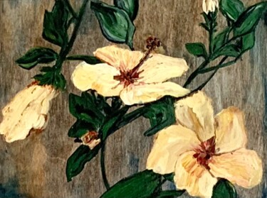 Pintura titulada "Hibiscus" por Suzy Martin, Obra de arte original, Acrílico