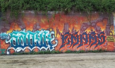 Ζωγραφική με τίτλο "SADYK / EKORS" από Sadykoi, Αυθεντικά έργα τέχνης, Σπρέι βαφής