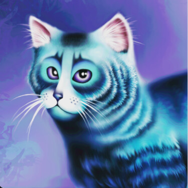 数字艺术 标题为“Cat joy” 由Ангелина Беляева (ZaryDreamLay), 原创艺术品, 数字油画