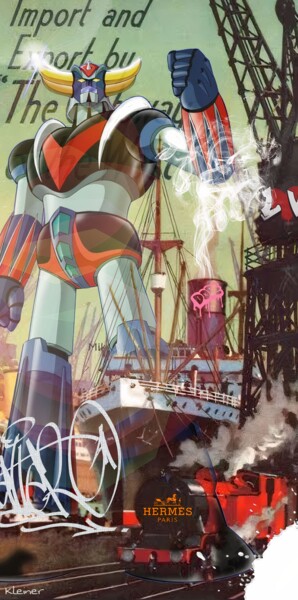绘画 标题为“goldorak import exp…” 由Dominique Kleiner, 原创艺术品, 数字油画
