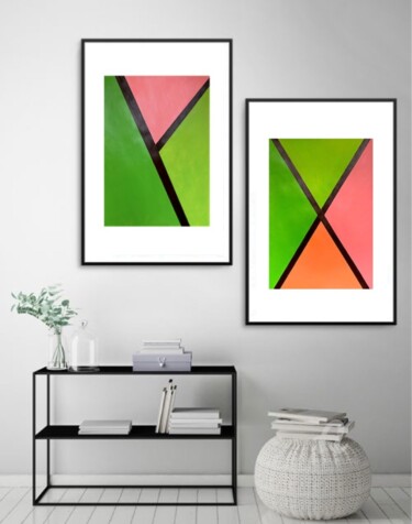 SAN FRANCISCO BAY-diptych, 42x59.4 cm, bright, acrylic paper 图画 标题为“SAN FRANCISCO BAY-d…” 由Anastasia Grik, 原创艺术品, 丙烯