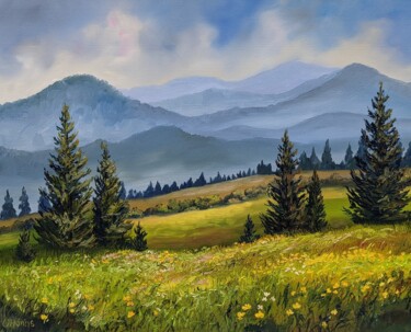 绘画 标题为“Berge Landschaft 7.…” 由Olga Hanns (O. Hanns), 原创艺术品, 油