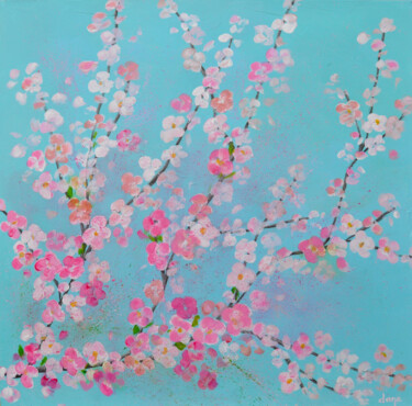 绘画 标题为“Floraison” 由Dane, 原创艺术品, 丙烯 安装在木质担架架上