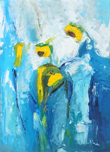 Oil painting sunflowers "Sunny Impression" 제목이 "Oil painting sunflo…"인 미술작품 Sveta Makarenko로, 원작, 기름