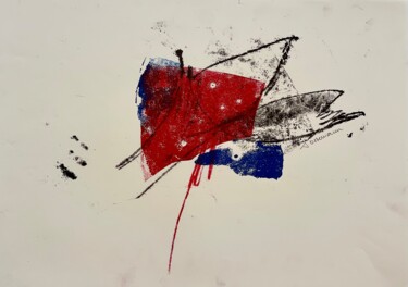 Druckgrafik mit dem Titel "Augenblick #1" von Irene Ostermann, Original-Kunstwerk, Monotypie
