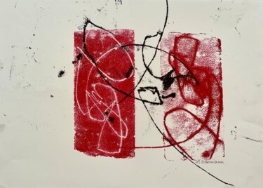 Druckgrafik mit dem Titel "Augenblick #3" von Irene Ostermann, Original-Kunstwerk, Monotypie