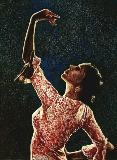 图画 标题为“Flamenco” 由Laurence Keriguy, 原创艺术品, 铅笔