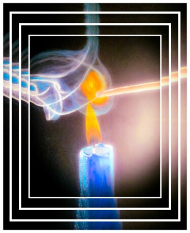 Peinture intitulée "Flamme" par Abir Hassouna, Œuvre d'art originale, Pastel