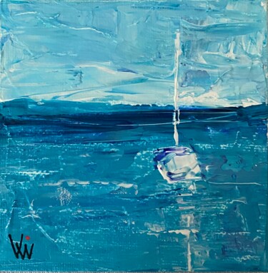 Peinture intitulée ""Voilier"" par Viviane Arsenault (Viv), Œuvre d'art originale, Acrylique