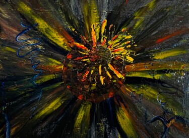 제목이 "Sunflower Burst"인 미술작품 Suzy Martin로, 원작, 아크릴 나무 들것 프레임에 장착됨