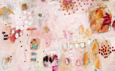 Painting titled "La fête d'anniversa…" by Chantal Proulx, Original Artwork, Acrylic Mounted on Wood Stretcher frame