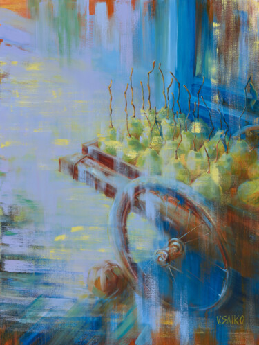Pomelo's Harvest.Yangshou County. Pittura intitolato "Pomelo's Harvest.Ya…" da Vera Saiko, Opera d'arte originale, Olio