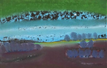 Drawing titled "paysage silencieux…" by Frédéric Hartmann, Original Artwork, Pastel