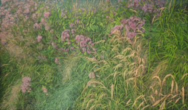 Rustle of Grass in the Wind Peinture intitulée "Rustle of Grass in…" par Natalie Levkovska, Œuvre d'art originale, Huile Monté sur Châssis en bois