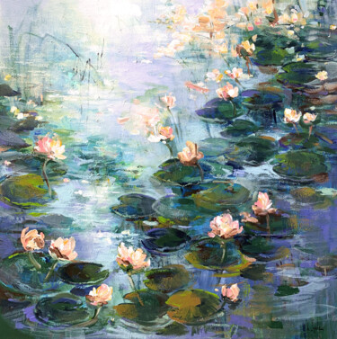 绘画 标题为“Lily pond” 由Irina Laube, 原创艺术品, 丙烯