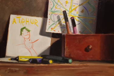 Peinture intitulée "Le Monde d'Arthur" par Pascal Giroud, Œuvre d'art originale, Huile