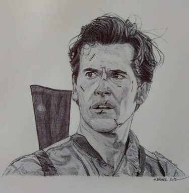 图画 标题为“Ash Williams (Bruce…” 由Didier Plouviez, 原创艺术品, 圆珠笔