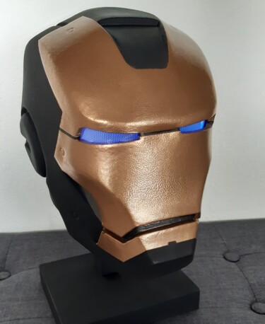 Sculpture intitulée "iron man BLACK & PU…" par Lightboarder, Œuvre d'art originale, Résine