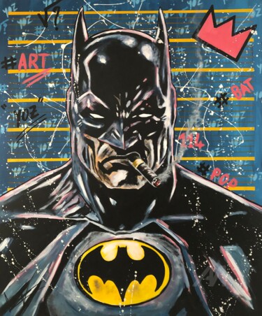 绘画 标题为“BatPop” 由Yoz, 原创艺术品, 丙烯 安装在木质担架架上