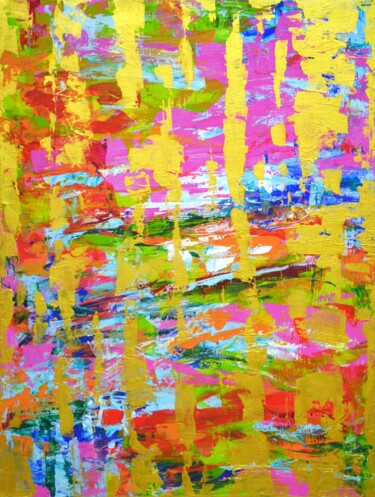 Expression with gold. Painting titled "Expression with gol…" by Iryna Kastsova, Original Artwork, Acrylic Mounted on Wood Stretcher frame