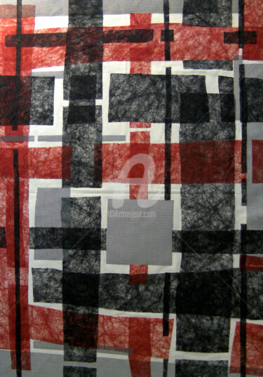 Textile Art titled ""Inter-dimensions"" by Noche, Original Artwork, Embroidery