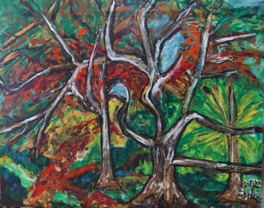 Painting titled "Paisaje de la natur…" by Dalca, Original Artwork, Acrylic Mounted on Wood Stretcher frame