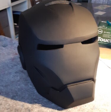 Sculpture intitulée "iron man BLACK MAT" par Lightboarder, Œuvre d'art originale, Résine