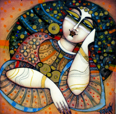 印花与版画 标题为“la Belle 21x15 cm” 由Albena Vatcheva, 原创艺术品, 丙烯