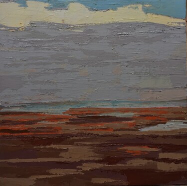 Painting titled "Temps chargé sur l'…" by Anne Fersit, Original Artwork, Oil Mounted on Wood Stretcher frame