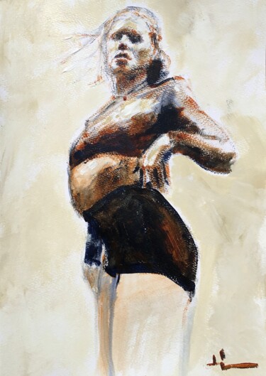 绘画 标题为“Dancer Study” 由Dominique Dève, 原创艺术品, 丙烯