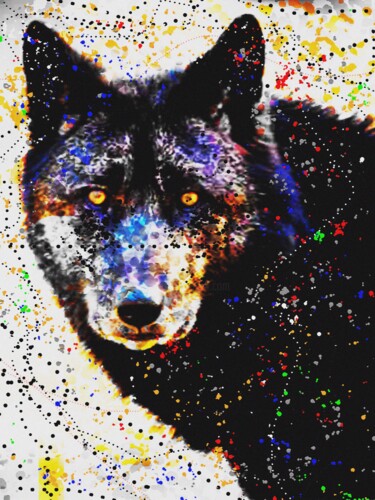 绘画 标题为“ABSTRACT ART ANIMAL…” 由Diogo Cruz, 原创艺术品, 数字油画 安装在木板上