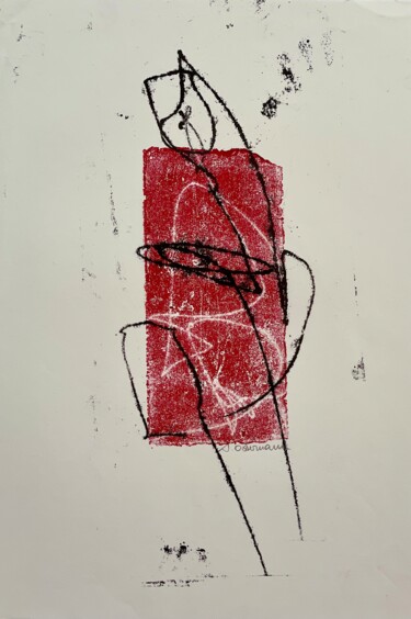 Druckgrafik mit dem Titel "Augenblick #7" von Irene Ostermann, Original-Kunstwerk, Monotypie