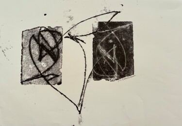 Druckgrafik mit dem Titel "Augenblick #13" von Irene Ostermann, Original-Kunstwerk, Monotypie
