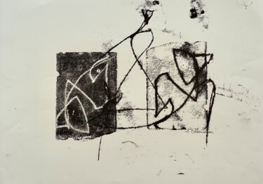 Druckgrafik mit dem Titel "Augenblick #14" von Irene Ostermann, Original-Kunstwerk, Monotypie