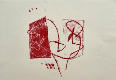 Druckgrafik mit dem Titel "Augenblick #15" von Irene Ostermann, Original-Kunstwerk, Monotypie