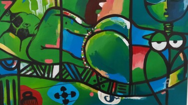 After Hours Elegance (Beautiful Green) 绘画 标题为“After Hours Eleganc…” 由Kwesi Ofori Appiah, 原创艺术品, 丙烯